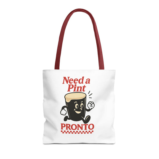 Funny Beer Lover Tote Bag - Need a Pint Pronto, Guinness lover tote bag, Great for Parties, Gifts, and Everyday Use