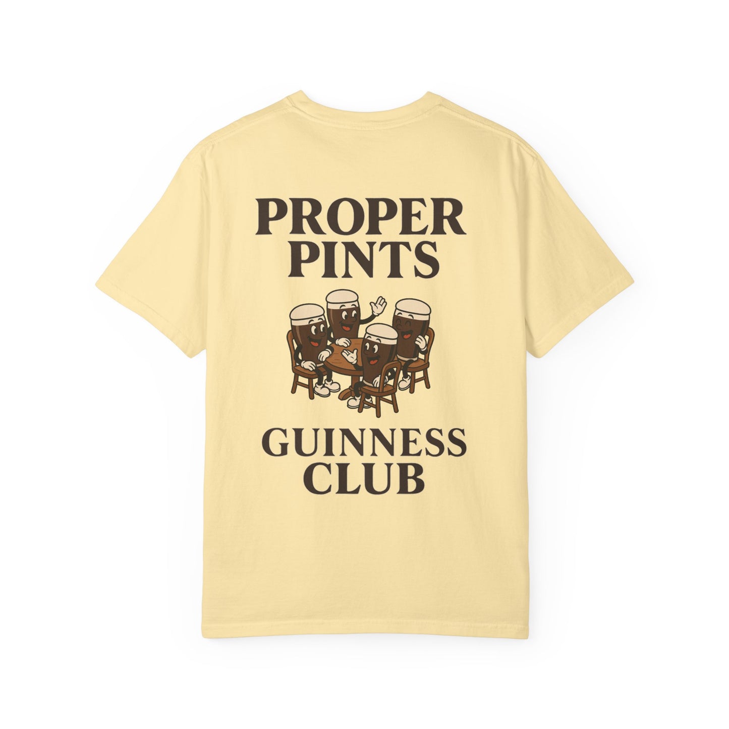 Unisex T-Shirt Proper Pints Guinness Club Front and Back Design