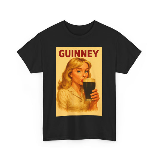 Girl Drinking Guinness Vintage Ad Inspired T Shirt