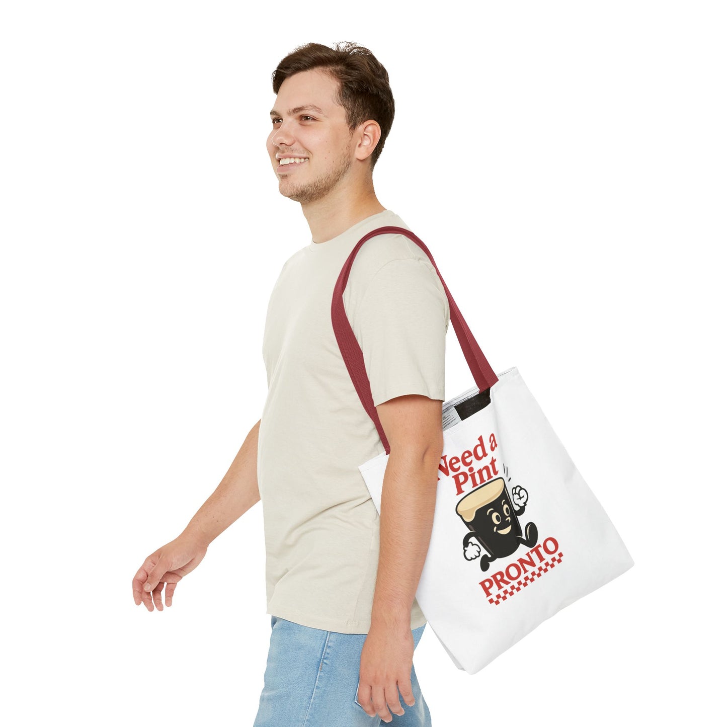 Funny Beer Lover Tote Bag - Need a Pint Pronto, Guinness lover tote bag, Great for Parties, Gifts, and Everyday Use