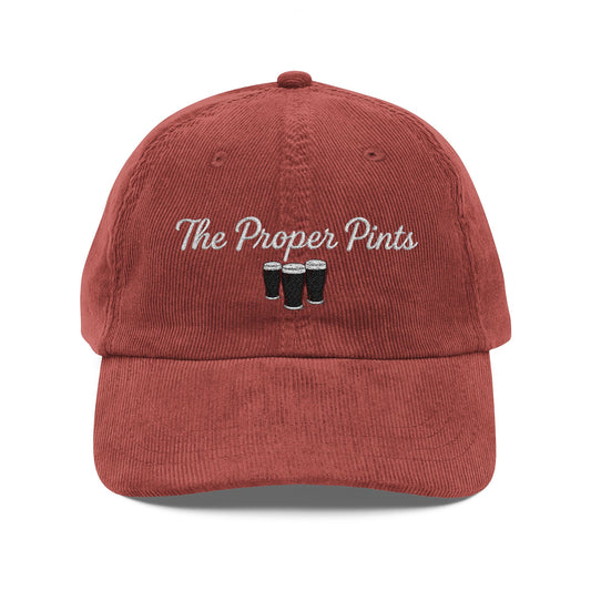 Vintage Corduroy Embroidered Logo Cap - The Proper Pints