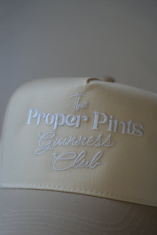 Guinness Club Proper Pints Snapback Hat (White/Tan)