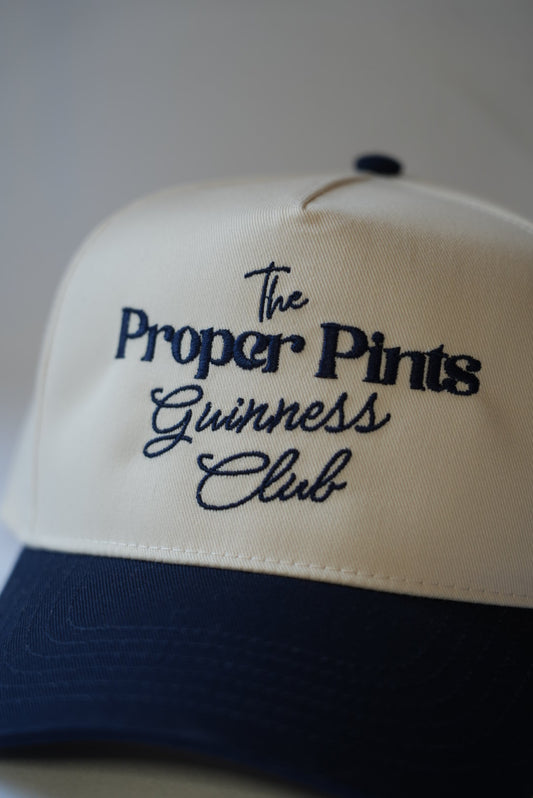 Guinness Club Proper Pints Snapback Hat (Navy/Tan)