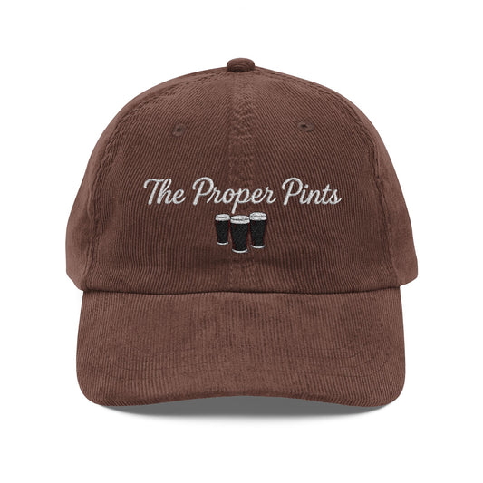 Vintage Corduroy Embroidered Logo Cap - The Proper Pints