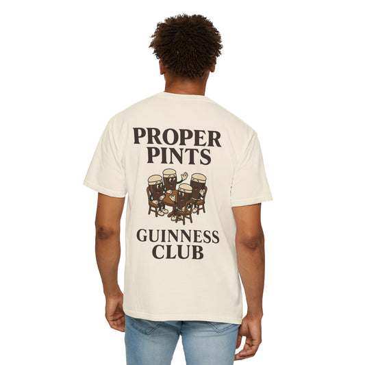 Unisex T-Shirt Proper Pints Guinness Club Front and Back Design