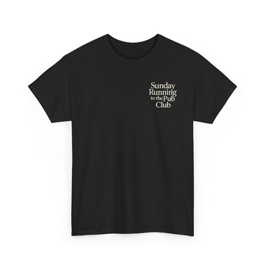 Sunday Running To Pub Club Unisex Tee - Front and Back Design