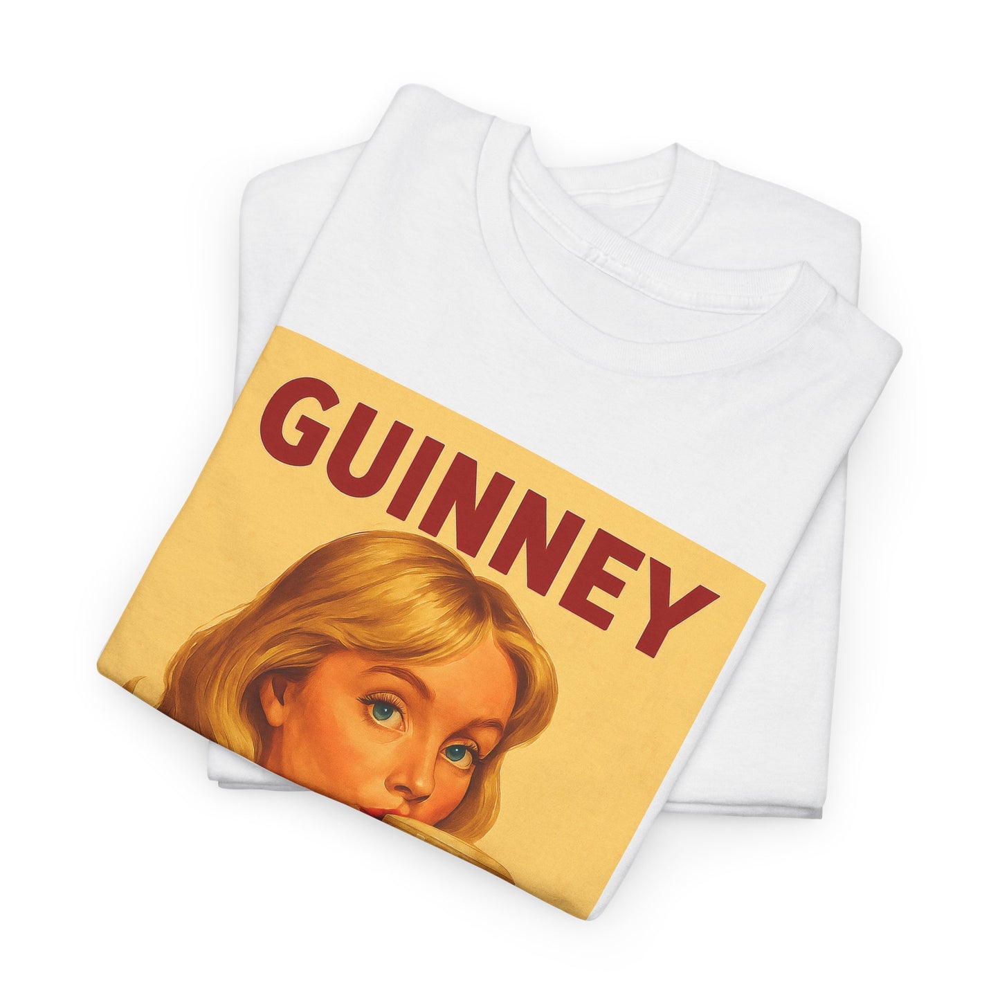 Girl Drinking Guinness Vintage Ad Inspired T Shirt