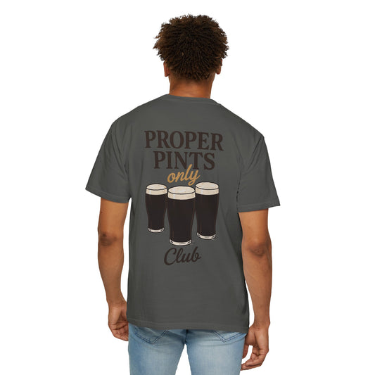 Proper Pints Only Club T Shirt- Front and Back Design