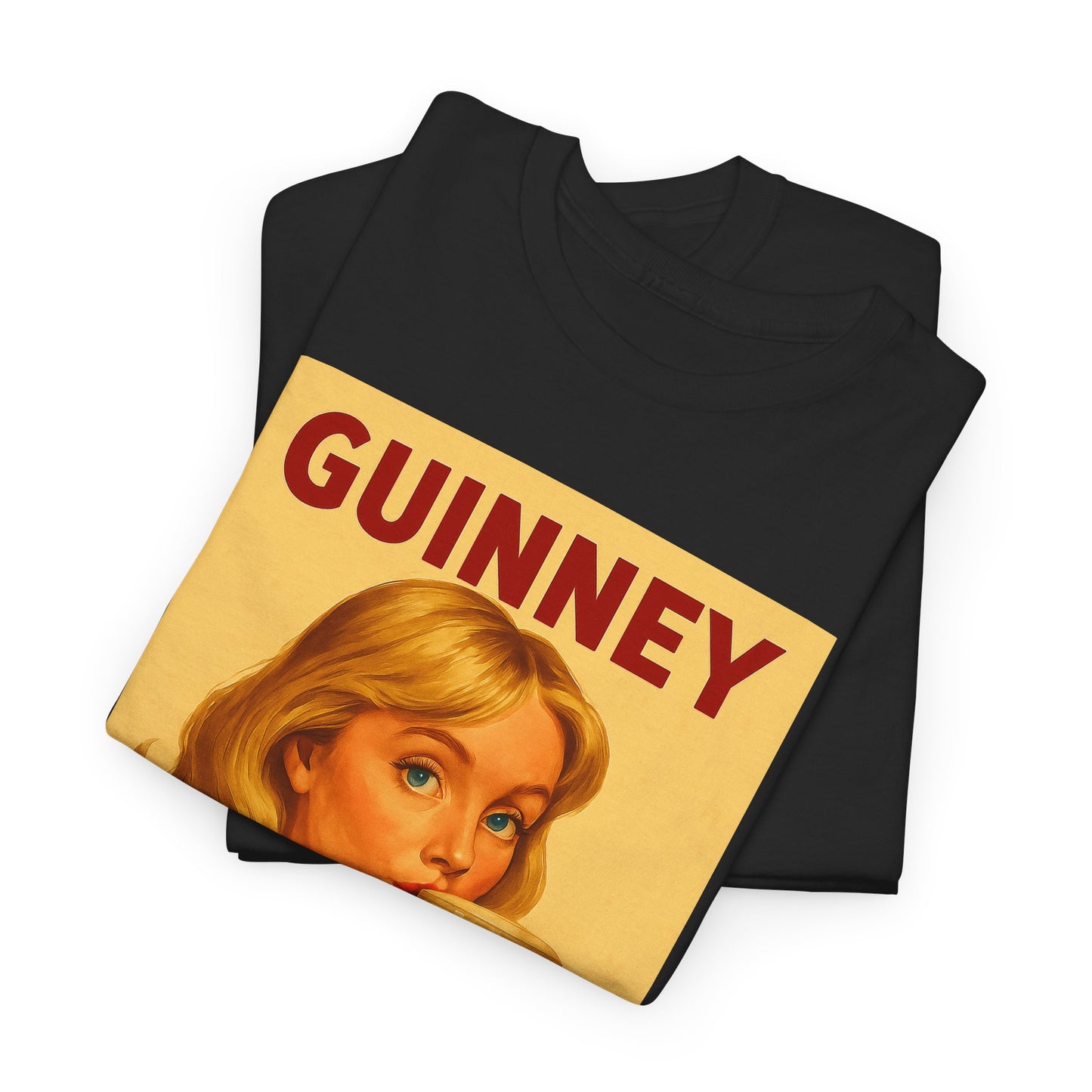 Girl Drinking Guinness Vintage Ad Inspired T Shirt