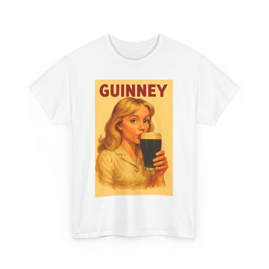 Girl Drinking Guinness Vintage Ad Inspired T Shirt