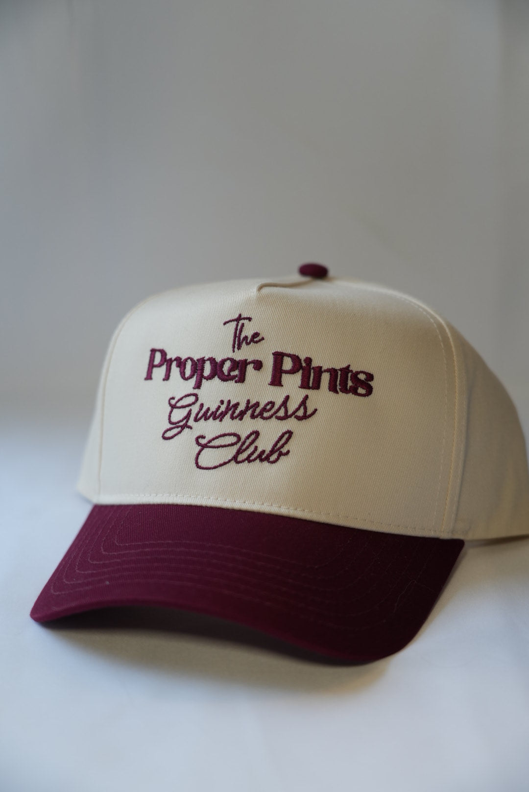 Guinness Club Proper Pints Snapback Hat (Burgundy/Tan)